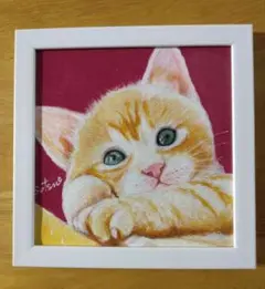 子猫 手描き原画 （フレーム付き）