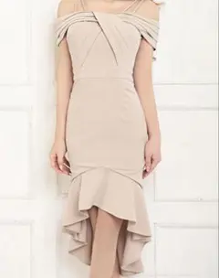 GLAMOROUS ベージュドレス Sサイズ