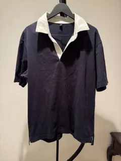 【美品】ユニクロ ポロシャツ L ネイビー✖️ホワイトのサムネイル