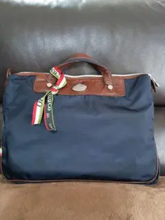 オロビアンコ✩ビジネスバッグ ネイビー ナイロン レザー