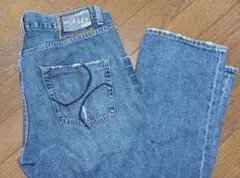 人気 HURLEY ダメージ加工 濃い青 ストレートデニムパンツ 34㌅