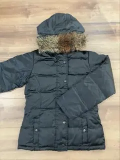 GAP KIDS 130 ダウンジャケット　ブラック　フード 女の子　コート