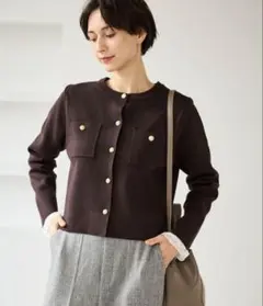 ロペピクニック　ミラノリブ金ボタンニットカーディガン