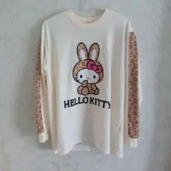 HELLO KITTY レオパード柄 薄手トレーナーカットソー M