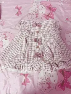 ハンドメイド犬服 紫花柄 立ち襟フリル付きバルーンワンピース - メルカリ