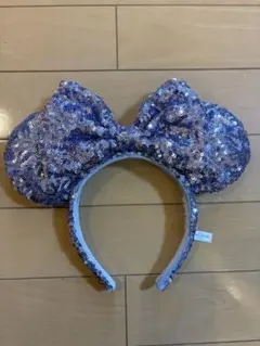 ミニーマウス青スパンコールカチューシャ