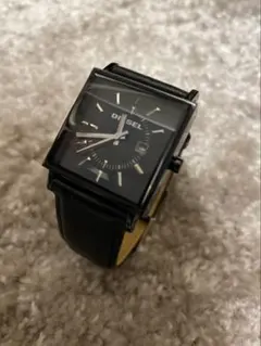 【激安】DIESEL ディーゼル 革ベルトの腕時計 ブラック　レディース