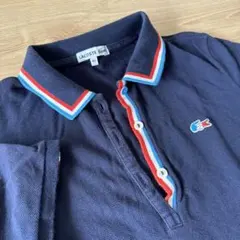 ラコステ　トリコロールラインポロシャツ　ネイビー　サイズ　40　L
