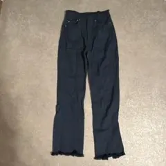Kastane デニムパンツ 裾フリンジ スリット
