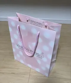 紙袋　ピンク　水玉