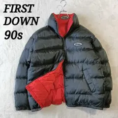 人気 90s FIRST DOWN リバーシブル ダウン ジャケット超肉厚