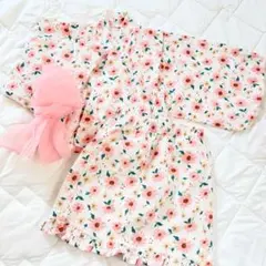 キッズ 浴衣 セパレート 110cm ピンク 花柄 女の子 簡単着付け 夏祭り