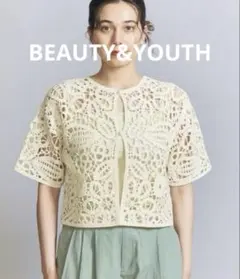 土日限定値下げB&Y エンブロイダリー ショートスリーブ カーディガン2WAY