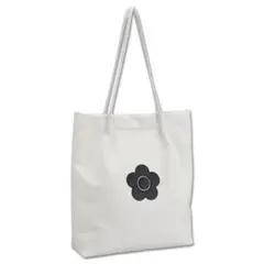 MARY QUANT マリークワント　 ホワイト フラワーモチーフ トートバッグ