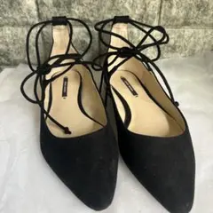 ZARA BASIC レースアップ パンプス ブラックのサムネイル