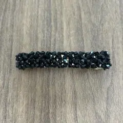 ビーズヘアバレッタ　ブラック