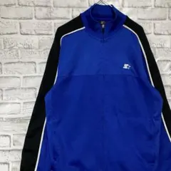 スターター ジャージ　トラックジャケット　ブルーM ロゴ刺繍87