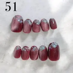 51★ネイルチップ★ハンド★24枚セット★ショートオーバル