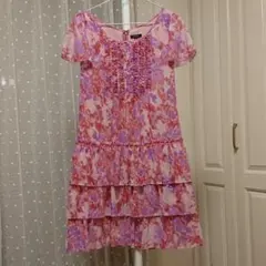 TOCCA ピンク ティアードワンピース 0サイズ