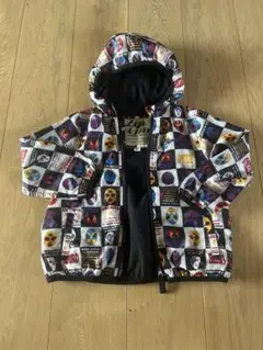 カラフルな顔柄フード付きジャケット