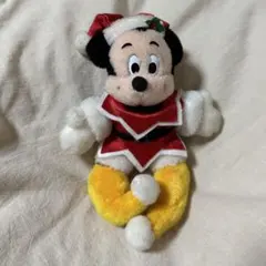 希少 ミッキーマウス サンタ サンタクロース ぬいぐるみバッジ ぬいば レトロ
