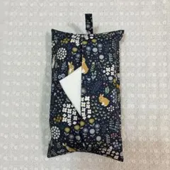 ウサギ柄のフラットポーチ 通帳ケース ハンドメイド デコレクションズ