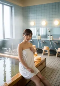 【現品限り！】【AI作成写真L判サイズ】理想の彼女 銭湯内にて