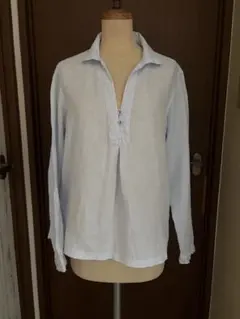 薄い水色 プルオーバーシャツ 長袖