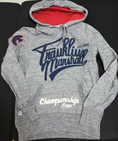 匿名配送 Franklin Marshall パーカー Sサイズ グレー/レッド