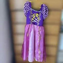 ラプンツェル ドレス コスプレ ディズニーキッズワンピース 140