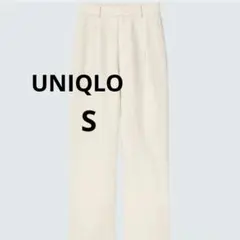 UNIQLO ユニクロ リネンブレンドタックワイドパンツ　しつけ糸あり☆