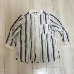 Natural ナチュラルランドリー　リネン混　バンドカラー　チェック　シャツ Natural ナチュラルランドリー リネン混 バンドカラー チェック シャツ