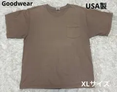 USA製 Goodwear クルーネック 半袖 ポケット Tシャツ ポケT XL