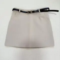 GRL ベルト付き ミニスカート ベージュ Sサイズ