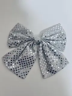 チアリボン　シルバー　ゴムつき