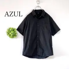 アズール　AZUL 【Ｌ】ブラック　半袖シャツ スカル　コットン　薄手　シンプル