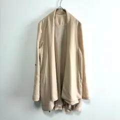 デュラス　テーラードジャケット　リボン　ロールアップ　長袖　七分袖　春秋　茶色系