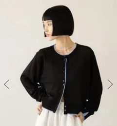 【新品未使用タグ付き】ローリーズファーム　シアーハイショクカーディガン　ブラックのサムネイル