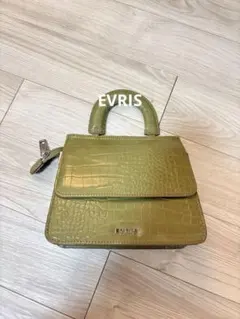 オリーブグリーン クロコダイル風ショルダーバッグ