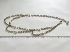 チェーンベルト　パール　ゴールド