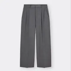 GU タックワイドパンツ　M グレー