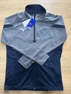 ミズノジャージ メンズ 上下セット　ネイビー×チャコール杢/ネイビー