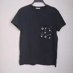 ザラ　ZARA　黒 ブラック　半袖 Tシャツ ポケット装飾　 Sサイズ【訳あり】のサムネイル