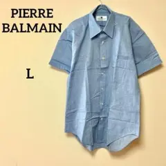 PIERRE BALMAIN ピエールバルマン 半袖シャツ ブルー 上品デザインのサムネイル