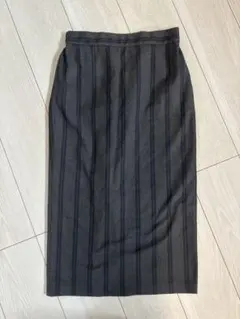 GU ジーユー　ナローミディスカート　ストライプ　グレー　L