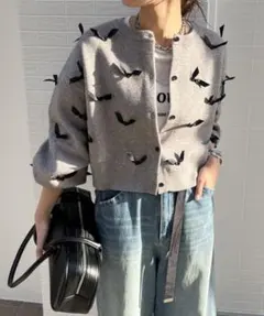 【美品】【WEB限定】DOUDOU リボン付カーディガン