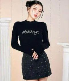 darich ダーリッチ　darlingビジューニットトップス