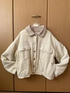 【G-Jacket オーバーサイズショートタイプ/コーディロイ：ホワイトM】