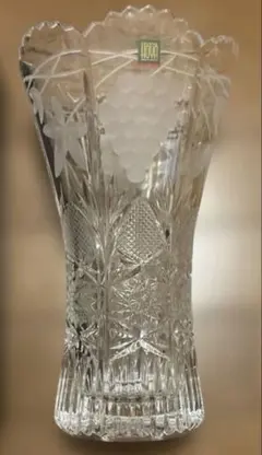 HOYA CRYSTAL カットガラス花瓶 H25センチ