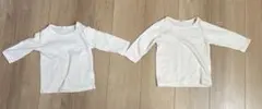 ホワイト長袖シャツ2枚セット 70cm